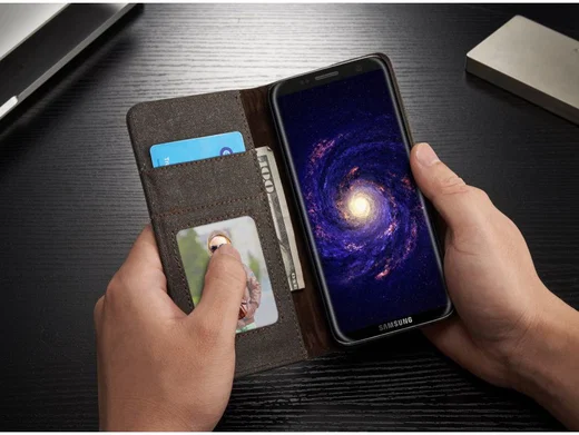 Samsung Galaxy S8 Canvas Portemonnee Hoesje Zwart afbeelding 4
