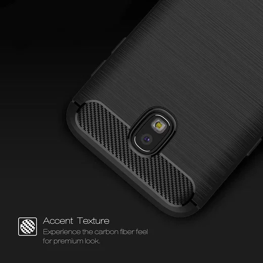Samsung Galaxy J7 (2017) Geborsteld TPU Hoesje Zwart afbeelding 2