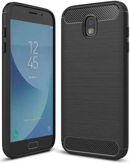 Samsung Galaxy J5 (2017) Geborsteld TPU Hoesje Zwart afbeelding 1