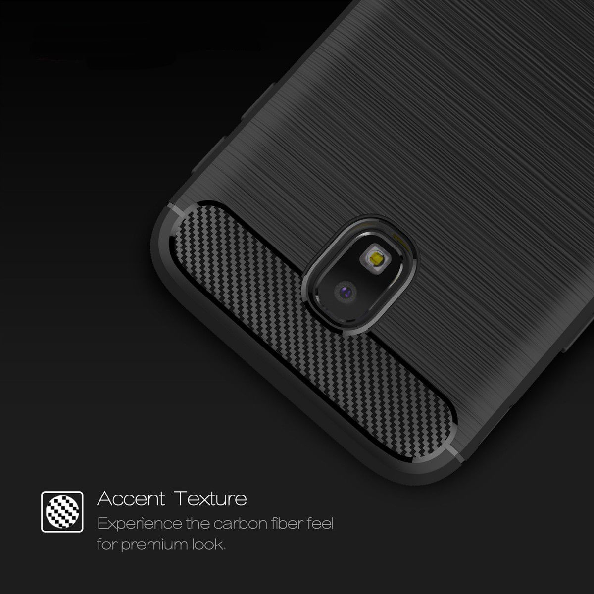 Samsung Galaxy J3 2017 Geborsteld TPU Hoesje Zwart afbeelding 11