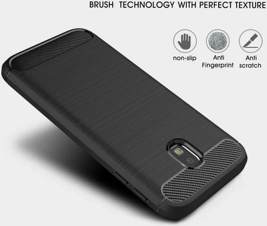 Samsung Galaxy J3 2017 Geborsteld TPU Hoesje Zwart afbeelding 12
