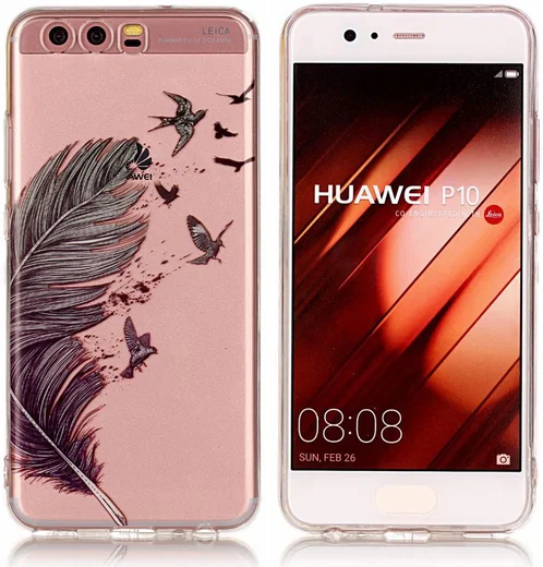 Hauwei P10 TPU Back Cover Feathers afbeelding 1