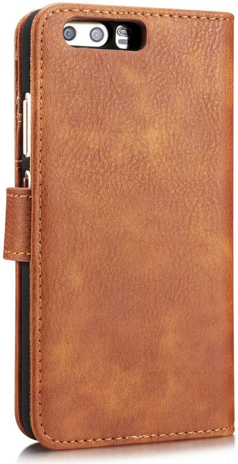 Huawei P10 Echt Leren Portemonnee Hoesje Bruin afbeelding 3