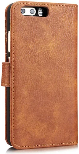 Huawei P10 Echt Leren Portemonnee Hoesje Bruin afbeelding 3