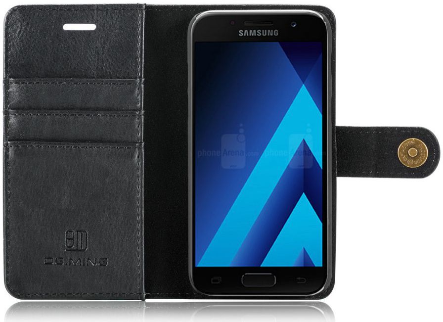Samsung Galaxy A3 (2017) Echt Leren Portemonnee Hoesje Zwart afbeelding 4