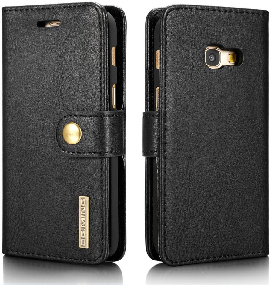 Samsung Galaxy A3 (2017) Echt Leren Portemonnee Hoesje Zwart afbeelding 5