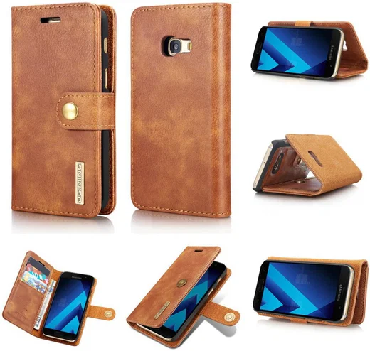 Samsung Galaxy A3 (2017) Echt Leren Portemonnee Hoesje Bruin afbeelding 12