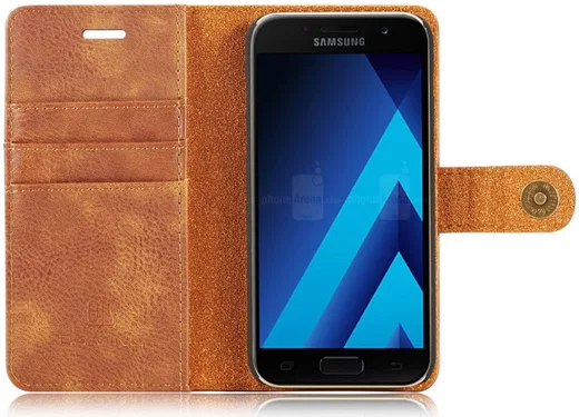 Samsung Galaxy A3 (2017) Echt Leren Portemonnee Hoesje Bruin afbeelding 6