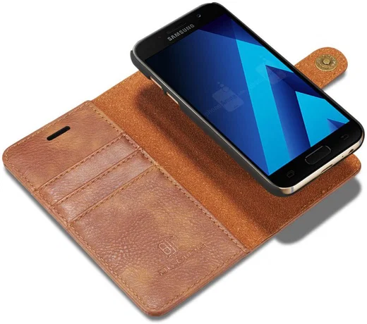 Samsung Galaxy A3 (2017) Echt Leren Portemonnee Hoesje Bruin afbeelding 5