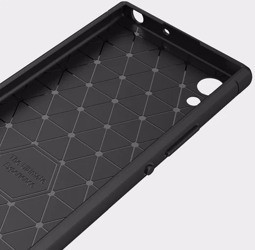Sony Xperia XA1 Geborsteld TPU Hoesje Zwart afbeelding 3