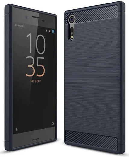 Sony Xperia XZ Geborsteld TPU Hoesje Blauw afbeelding 1