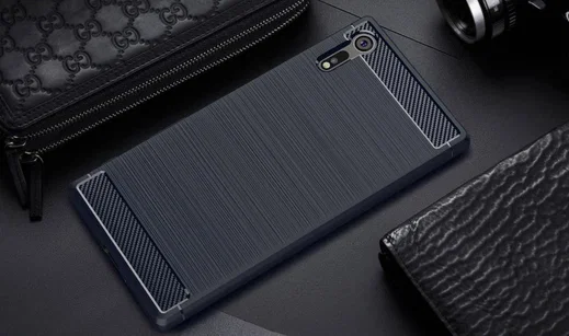 Sony Xperia XZ Geborsteld TPU Hoesje Blauw afbeelding 2