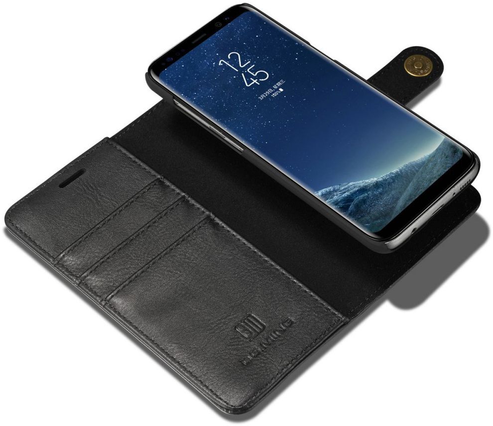 Samsung Galaxy S8 Echt Leren Portemonnee Hoesje Zwart afbeelding 2
