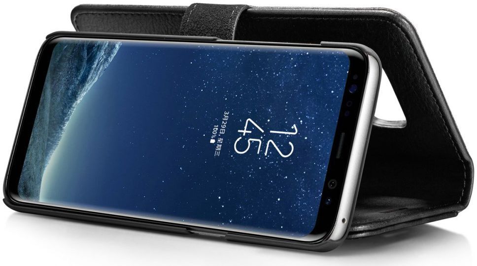 Samsung Galaxy S8 Echt Leren Portemonnee Hoesje Zwart afbeelding 4