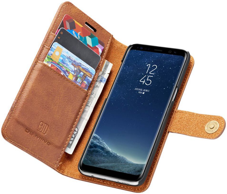 Samsung Galaxy S8 Echt Leren Portemonnee Hoesje Bruin afbeelding 1