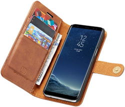 Samsung Galaxy S8 Echt Leren Portemonnee Hoesje Bruin afbeelding