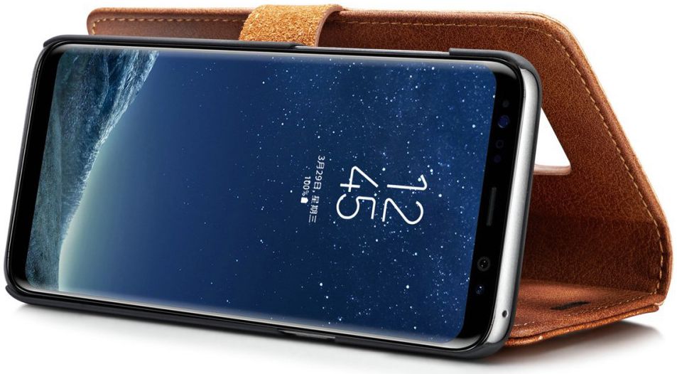 Samsung Galaxy S8 Echt Leren Portemonnee Hoesje Bruin afbeelding 5