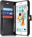 Apple iPhone 6/6S Echt Leren Portemonnee Hoesje Zwart