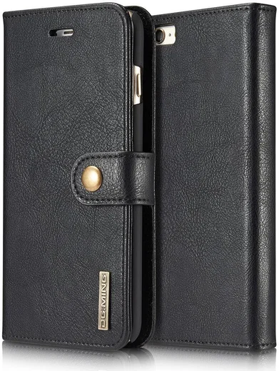 Apple iPhone 6/6S Echt Leren Portemonnee Hoesje Zwart afbeelding 4