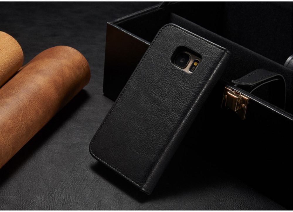Samsung Galaxy S7 Echt Leren Portemonnee Hoesje Zwart afbeelding 12
