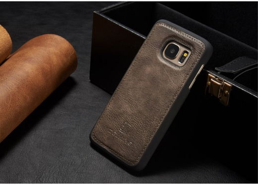 Samsung Galaxy S7 Echt Leren Portemonnee Hoesje Coffee afbeelding 13