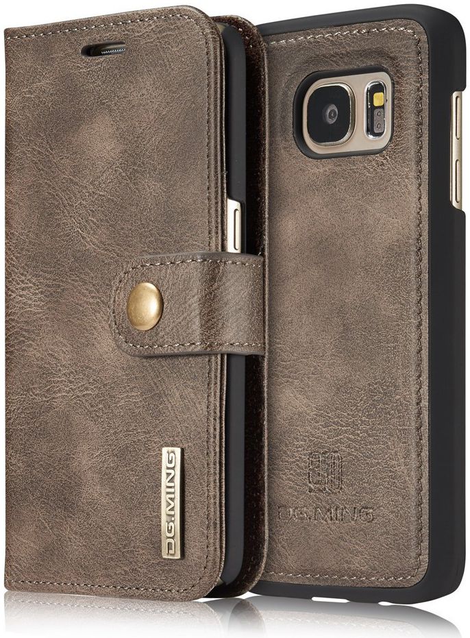 Samsung Galaxy S7 Echt Leren Portemonnee Hoesje Coffee afbeelding 5