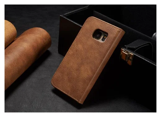 Samsung Galaxy S7 Echt Leren Portemonnee Hoesje Bruin afbeelding 11