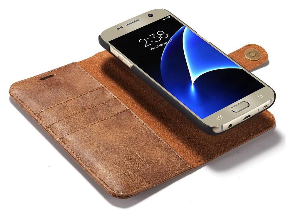 Samsung Galaxy S7 Echt Leren Portemonnee Hoesje Bruin afbeelding 2