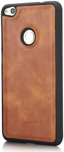 Huawei P8 Lite (2017) Echt Leren Portemonnee Hoesje Bruin afbeelding 12