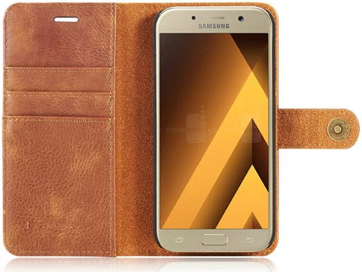 Samsung Galaxy A5 (2017) Echt Leren Portemonnee Hoesje Bruin afbeelding 6