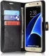 Samsung Galaxy S7 Edge Echt Leren Portemonnee Hoesje Zwart afbeelding 1