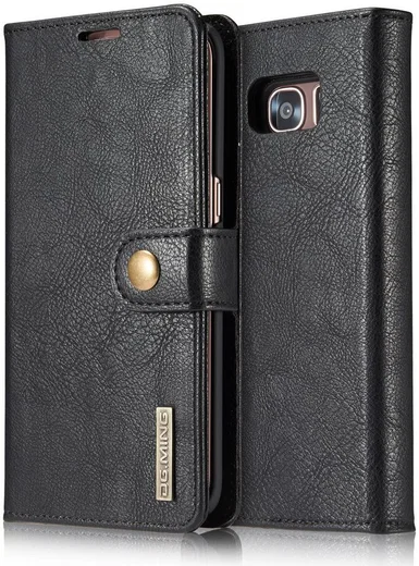 Samsung Galaxy S7 Edge Echt Leren Portemonnee Hoesje Zwart afbeelding 4