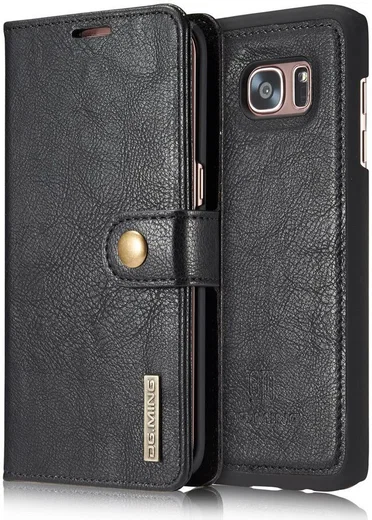 Samsung Galaxy S7 Edge Echt Leren Portemonnee Hoesje Zwart afbeelding 5