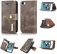 DG Ming Apple iPhone 5/5s/SE Echt Leren Portemonnee Hoesje Coffee afbeelding 3