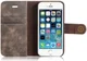 DG Ming Apple iPhone 5/5s/SE Echt Leren Portemonnee Hoesje Coffee afbeelding 6