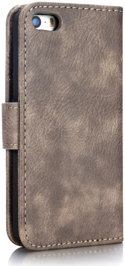 DG Ming Apple iPhone 5/5s/SE Echt Leren Portemonnee Hoesje Coffee afbeelding 10