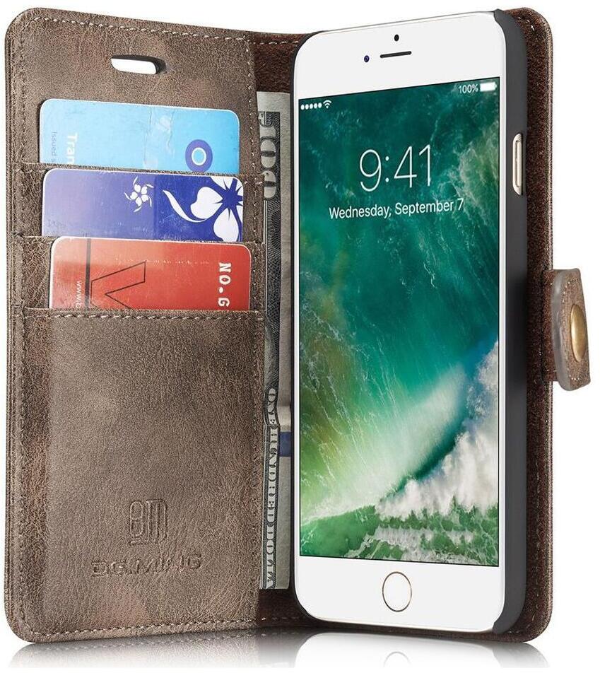 Apple iPhone SE (2020/2022)/7/8 Portemonnee Hoesje Echt Leer Coffee afbeelding 1