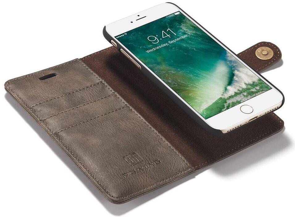 Apple iPhone SE (2020/2022)/7/8 Portemonnee Hoesje Echt Leer Coffee afbeelding 2