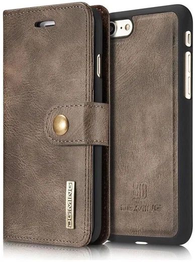 Apple iPhone SE (2020/2022)/7/8 Portemonnee Hoesje Echt Leer Coffee afbeelding 7