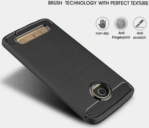 Motorola Moto Z2 Play Geborsteld TPU Hoesje Zwart afbeelding 7