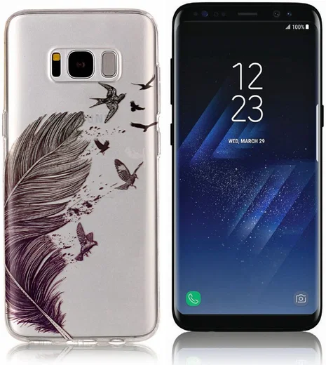 Samsung Galaxy S8 Plus TPU Back Cover Feathers afbeelding 1