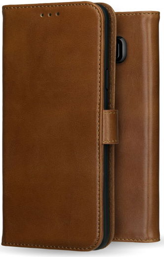 Rosso Deluxe Samsung Galaxy S8 Hoesje Echt Leer Pasjes Book Case Bruin afbeelding 10