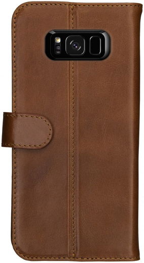 Rosso Deluxe Samsung Galaxy S8 Hoesje Echt Leer Pasjes Book Case Bruin afbeelding 11
