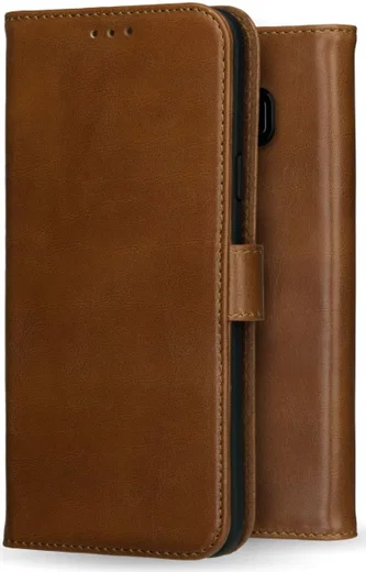 Rosso Deluxe Samsung Galaxy S8 Plus Hoesje Echt Leer Book Case Bruin afbeelding 6