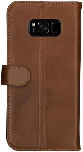 Rosso Deluxe Samsung Galaxy S8 Plus Hoesje Echt Leer Book Case Bruin afbeelding 12