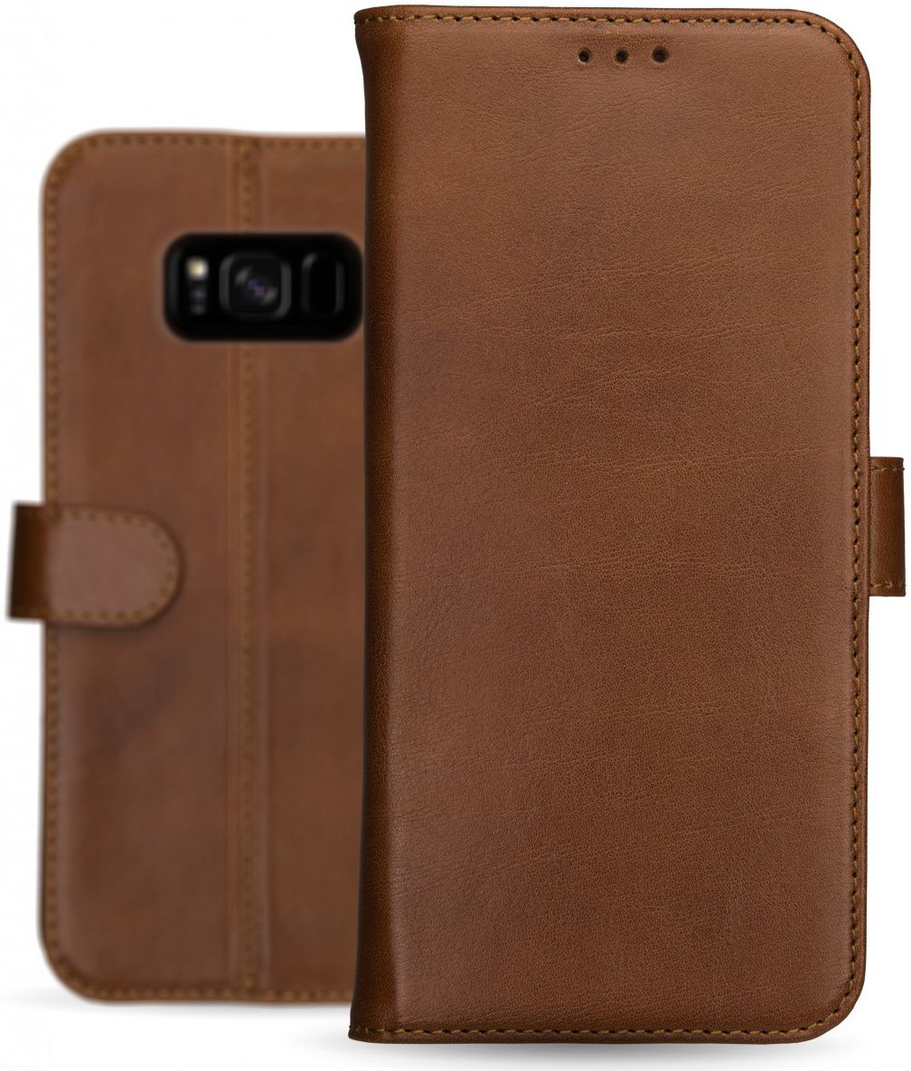 Rosso Deluxe Samsung Galaxy S8 Plus Hoesje Echt Leer Book Case Bruin afbeelding 13