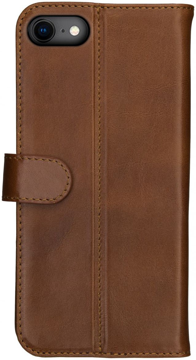 Rosso Deluxe Apple iPhone 7/8 Hoesje Echt Leer Pasjes Book Case Bruin afbeelding 6