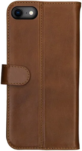 Rosso Deluxe Apple iPhone 7/8 Hoesje Echt Leer Pasjes Book Case Bruin afbeelding 6