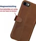 Rosso Deluxe Apple iPhone 7/8 Hoesje Echt Leer Pasjes Book Case Bruin afbeelding 10
