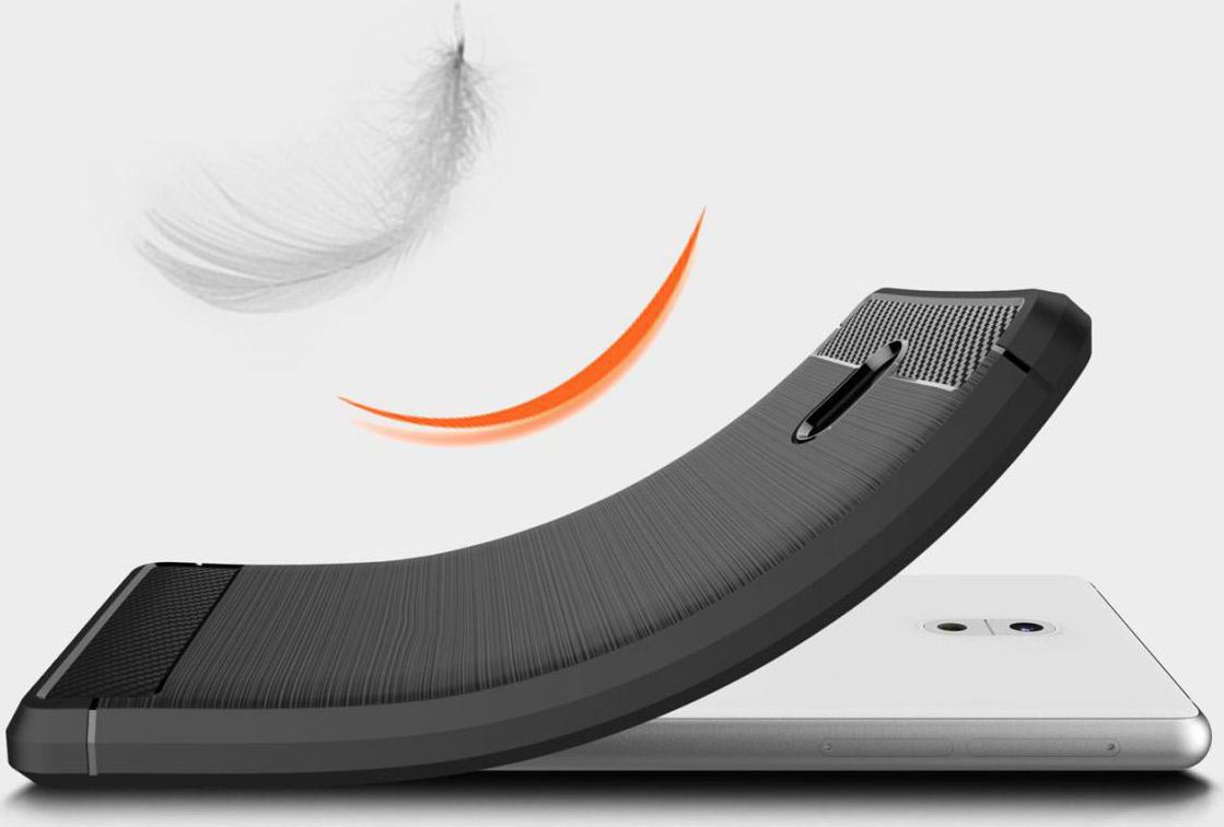 Nokia 3 Geborsteld TPU Hoesje Zwart afbeelding 6